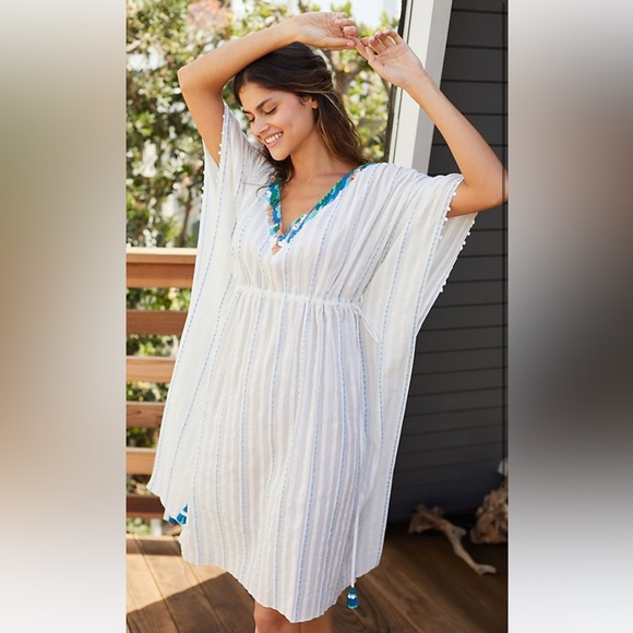 Anthropologie x Duet Ocean Beaded Kaftan size XS/S - Picture 10 of 11